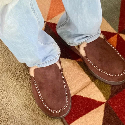 Vista 5 de Zigzagger - Pantuflas estilo mocasín de microgamuza y espuma viscoelástica, para hombre