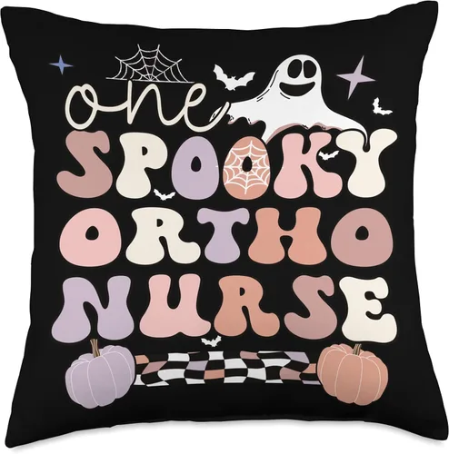 Vista 4 de Spooky Orthopedic Nurse Halloween Ortho Nursing Throw Pillow