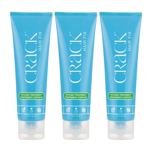 Vista 8 de Crack Hair Fix - Crema para peinar multitarea, antiencrespamiento, sin enjuague, con protección contra la humedad, cloro, tratamientos térmicos