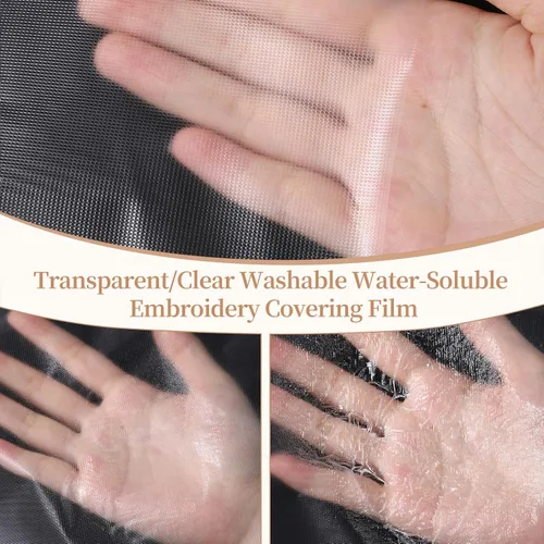 Vista 4 de Estabilizador de bordado transparente soluble en agua, 80 hojas, estabilizador de película de bordado, estabilizador de película de cobertura