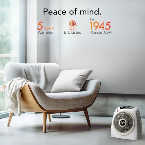 Vista 6 de Vornado AVH10 - Calentador de espacio para el hogar, opción solo ventilador, pantalla digital con termostato ajustable, características de seguridad