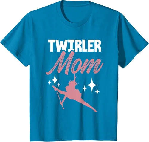 Vista 54 de Twirler Mom Baton Twirl Mother Majorette Twirling Camiseta, Negro, S