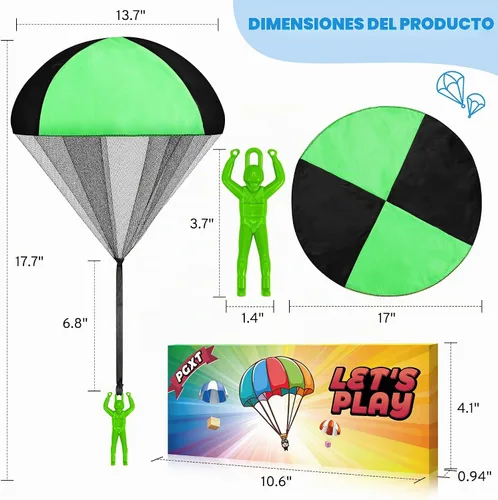 Vista 5 de Juguete de paracaídas para niños, juguetes al aire libre, paracaídas voladoras, juguetes interiores y exteriores para niños o 3, 4, 5, 6, 7, 8, 9