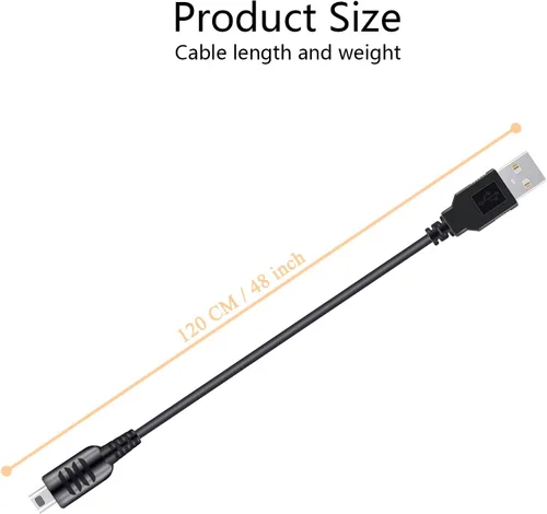 Vista 3 de DTOL Cable de carga USB para Nintendo DS Lite