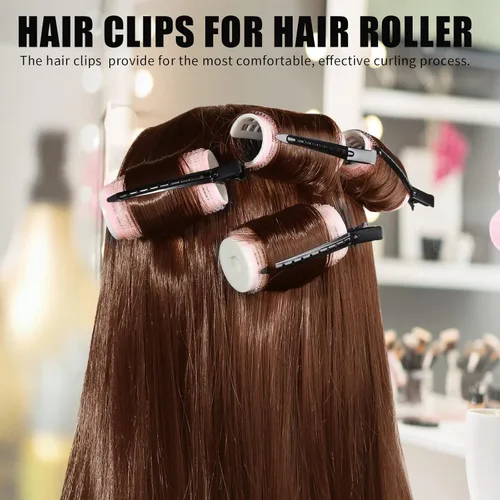 Vista 8 de YGDZ Pinzas de pico de pato, 30 pinzas de pelo de cocodrilo de metal de 3.5 pulgadas con agujeros, pinzas para el cabello para seccionar peinados