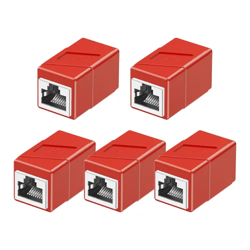 Vista 8 de Acoplador RJ45, paquete de 2 adaptadores Ethernet hembra a hembra, adaptador extensor de cable Ethernet, modular recto de 8 pines, conector de red