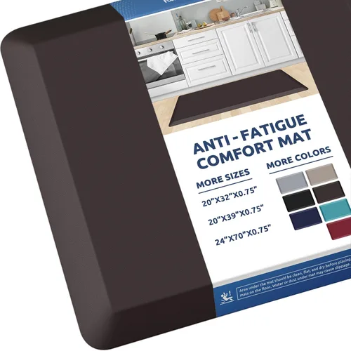 Vista 20 de KitchenClouds Alfombra de Cocina Acolchada Anti Fatiga 17.3"x28" Impermeable, Antideslizante, Alfombras de Pie y Comodidad para Escritorio/Piso