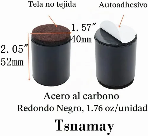 Vista 2 de Elevadores autoadhesivos de 2 pulgadas para cama y muebles, elevadores de acero para muebles o camas pesados, elevadores de mesa, redondos