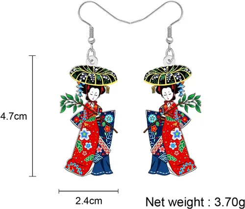 Vista 65 de DUOWEI Aretes de acrílico estilo japonés con diseño de anime para muñeca, colgantes, joyería para mujer