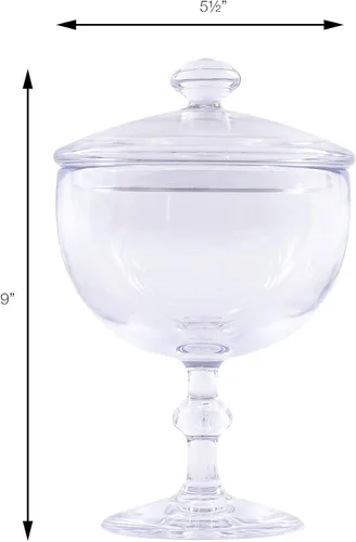 Vista 3 de Tarro decorativo de plástico transparente para dulces con tapa, plástico acrílico de alta calidad, sin BPA, decorativo para bodas, bufé de dulces