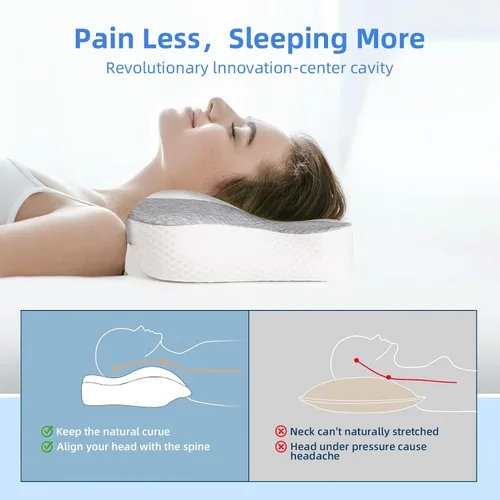 Vista 5 de NPET 09 Almohada cervical para aliviar el dolor de cuello, diseño hueco ergonómico