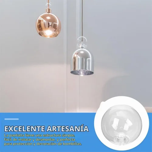 Vista 7 de TEHAUX - Pantalla de cristal de repuesto transparente G9 para lámpara de techo, cubierta de luz con forma de bola transparente para lámpara