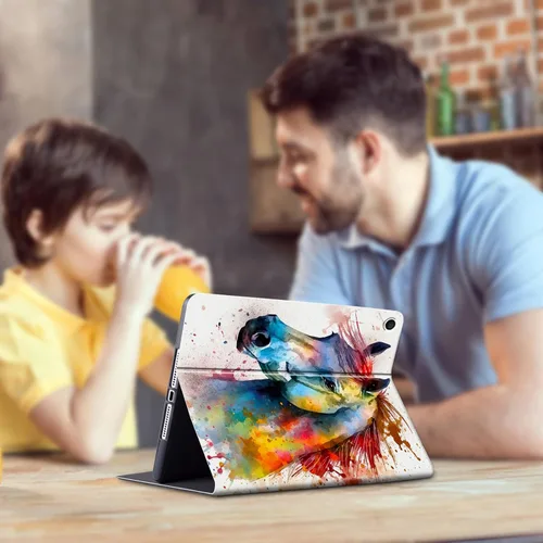 Vista 19 de Funda para tablet Kindle Fire 7 2019/2017 lanzamiento 9ª/7ª generación 7 pulgadas, ligera, protectora de piel sintética, cubierta inteligente