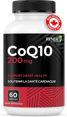 Vista 4 de Renew Actives Suplemento de ubiquinona CoQ10: 200 mg de coenzima Q10 suplementos para apoyo cardiovascular, neurológico y de salud del sistema