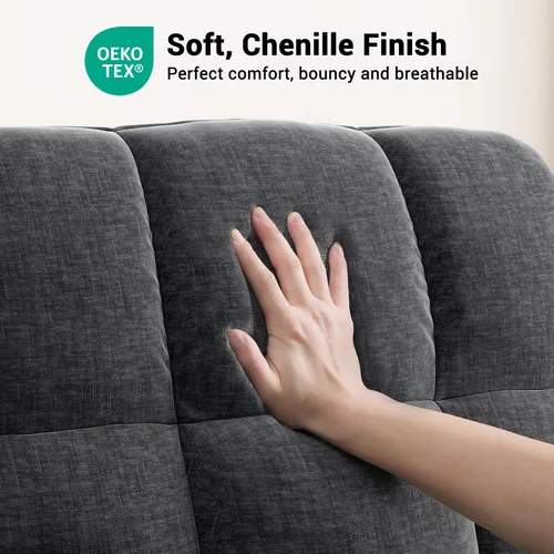 Vista 6 de AMADA HOMEFURNISHING Silla reclinable eléctrica para adultos, reclinable eléctrico de felpilla ajustable infinita con soporte para tazas, control