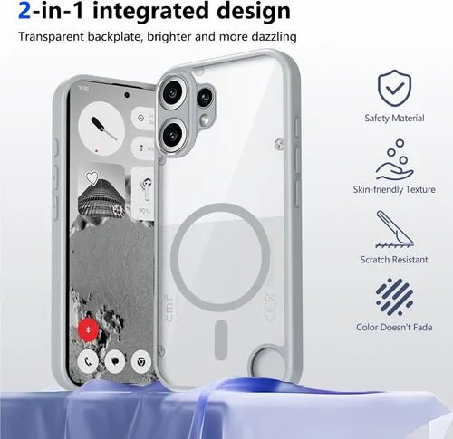 Vista 675 de Funda magnética transparente compatible con Xiaomi 17T, color negro 2 en 1 PC + TPU cubierta de teléfono a prueba de golpes, carcasa protectora