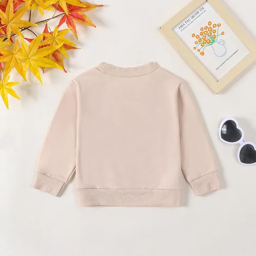 Vista 3 de Covvoliy Mommy and Me - Conjunto familiar de manga larga con cuello redondo y estampado de letras