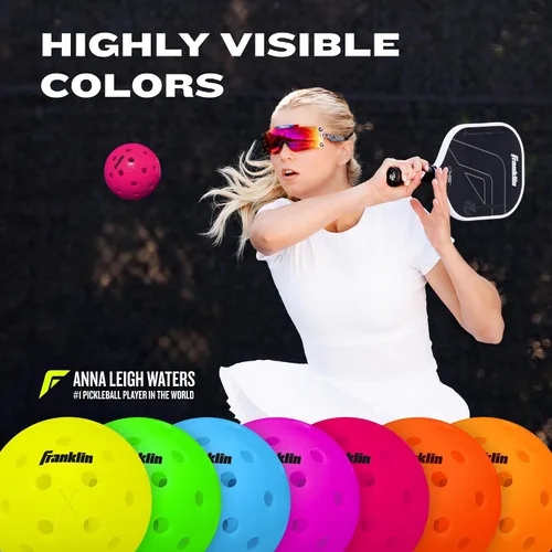 Vista 4 de Franklin Sports X-40 pelotas de Pickleball al aire libre - Bola oficial del Pickleball de EE. UU., APP Tour + US Open - Tamaño reglamentario Rosa