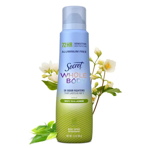 Vista 16 de Secret Desodorante en aerosol para todo el cuerpo para mujer, aroma a leche de almendra y miel, desodorante sin aluminio, protección contra olores