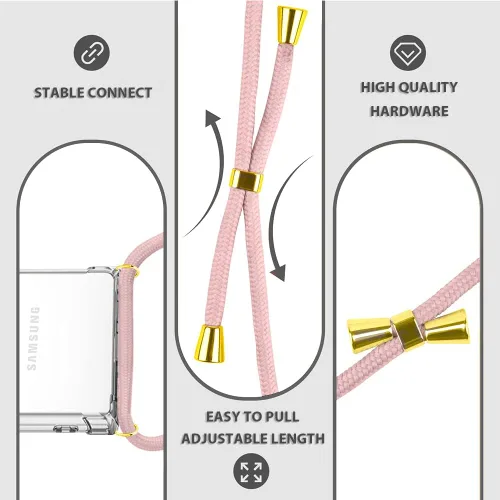 Vista 3 de Funda para Samsung Galaxy S22 Ultra con correa ajustable para el cuello cruzada, funda de teléfono con cordón para Galaxy S22 Ultra, funda
