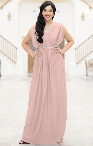 Vista 3 de KOH KOH - Vestido largo para mujer con cuello en V para maternidad dama de honor estilo dolmán