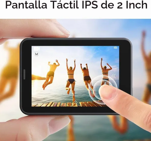 Vista 4 de AKASO V50 Pro Native 4K30fps 20MP Cámara de acción WiFi con pantalla táctil EIS, cámara impermeable resiste a 100 pies, cámara web con soporte