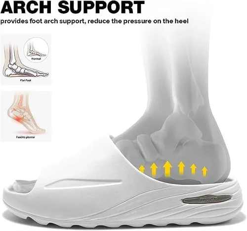 Vista 2 de FEINOAR Sandalias de baloncesto para hombre de tecnología suave con soporte de arco para alivio de fascitis plantar, recuperación deportiva, puntera