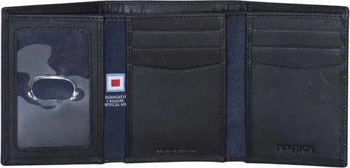 Vista 25 de Nautica Men's Trifold Wallet RFID Blocking Protection ID Window Card Slots Genuine Leather Durable