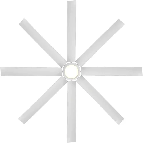 Vista 7 de WAC Lighting Ventilador de techo inteligente de aluminio Mocha XL de 8 aspas en níquel cepillado Aluminio cepillado