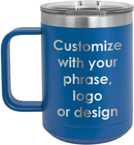 Vista 11 de Personalizado Negro 15 oz taza de café w/tapa deslizante superior Añadir su texto personalizado con nombres, frase, diseño o logotipo