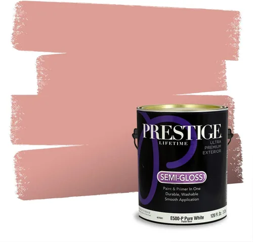 Vista 696 de Prestige Paints Pintura exterior e imprimación en uno, 1 galón, plano, coincidencia comparable de Valspar* Amber Rose*