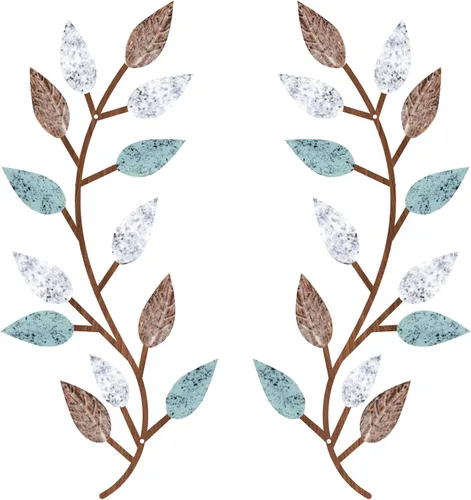 Vista 8 de Zhengmy 2 piezas de metal hoja de árbol decoración de pared de hoja de olivo vid hoja de olivo arte de pared sala de estar, decoración de pared
