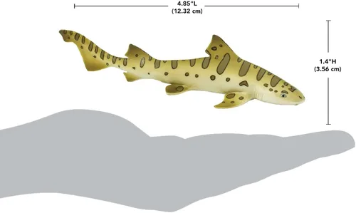 Vista 3 de Safari Ltd. Figura de tiburón leopardo – Figura detallada de plástico de 5.5 pulgadas – Divertido juguete educativo para niños, niñas y niños a