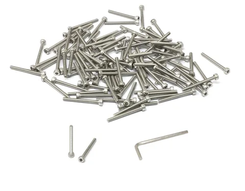 Vista 122 de iexcell Kit de tornillos de cabeza hexagonal de acero inoxidable 304, 100 unidades M2 x 0.157 in, paso de rosca de 0.016 in