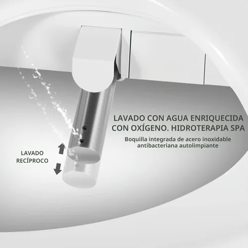 Vista 3 de X3 Asiento de inodoro de bidé, asiento de inodoro inteligente alargado con secador de aire, accesorio de bidé para inodoro con agua tibia con cierre