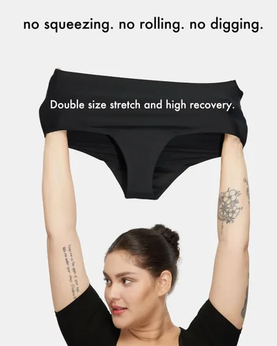 Vista 5 de LEAKPROOF2.0 - Ropa interior sin costuras de cintura alta para mujer, flujo pesado, capacidad para 10 tampones Holds 10 Tampons, 4-Side Leak