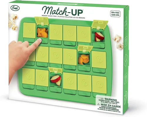 Vista 5 de Bandeja de aperitivos de memoria original Fred MATCH UP, divertido juego interactivo de aperitivos para niños, bandeja de comida apta para viajes