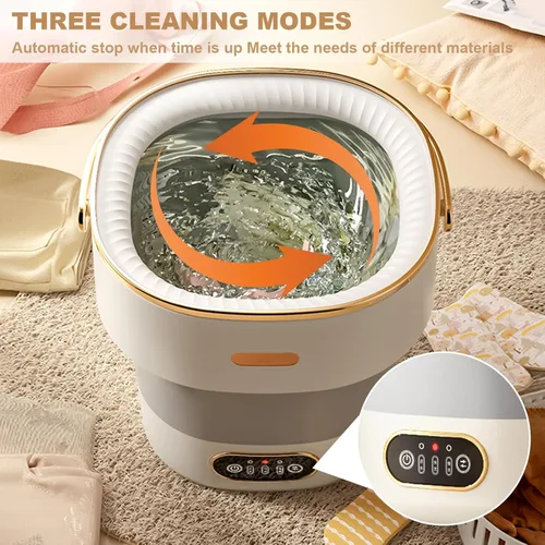 Vista 6 de Lavadora portátil, Mini lavadora de 13L de gran capacidad mejorada, lavadora plegable para limpieza profunda de ropa interior, ropa pequeña de bebé