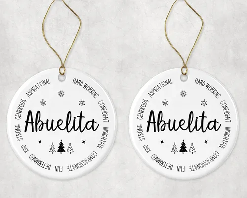 Vista 3 de Descriptive Abuelita Ornament, Best Abuelita Ever Ornament, Abuelita Xmas Keepsake Gift from Daughter Or Son, New Abuelita Ornament, First for