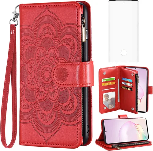 Vista 11 de Asuwish Funda compatible con Samsung Galaxy Note 20 Ultra Glaxay Note20 Plus 5G y protector de pantalla de vidrio templado con tapa para Gaxaly Azul