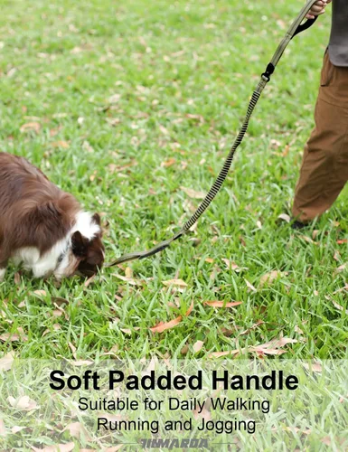 Vista 5 de TINMARDA Correa de perro resistente con 2 asas acolchadas y clip de metal avanzado fácil de usar, correas de perro de 4 a 6 pies que absorben golpes