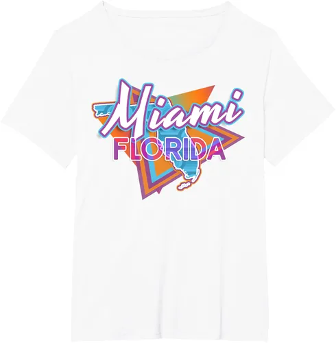 Vista 45 de Camiseta retro vintage de Miami Florida, Negro, S