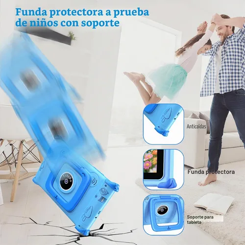 Vista 5 de Trayoo Kids Tablet, 7IN Toddler Tablet for Kids with 32GB ROM, Shockproof Case, Education Apps Pre-Installed, Parental Control, WiFi, Netflix Azul
