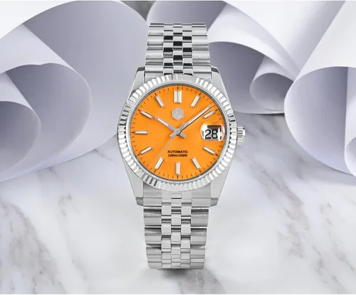 Vista 2 de San Martin SN058G - Reloj de vestir para hombre, clásico, de lujo, mecánico automático, de lujo, de 1.437in