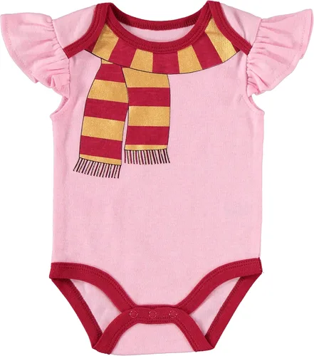 Vista 4 de Harry Potter Conjunto de regalo de mameluco, gorra anudada y calcetines para bebé niña