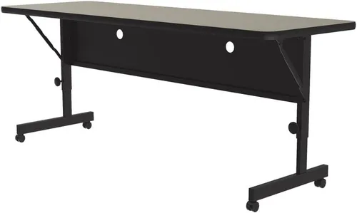 Vista 12 de Correll Deluxe (HPL) - Mesa de oficina abatible, 24 x 72 pulgadas, granito negro