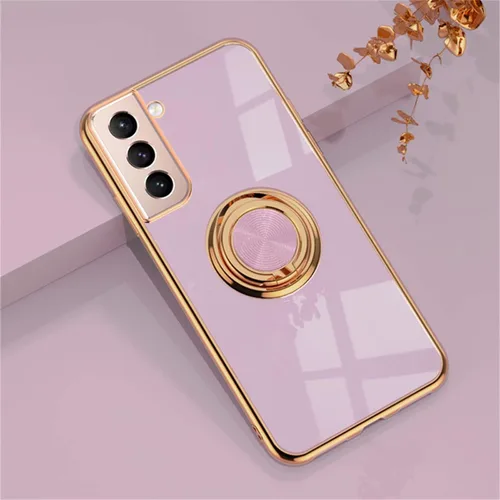 Vista 9 de EYZUTAK Caja magnética galvanizada del sostenedor del anillo para Samsung Galaxy S21 5G, 360 grados con la rotación del anillo del dedo del metal