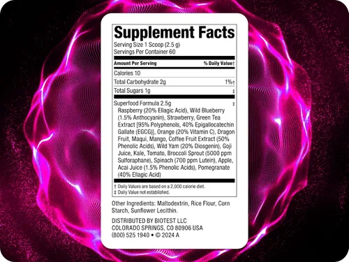 Vista 2 de Biotest Superalimento - Polifenoles densos de bayas - 30 porciones