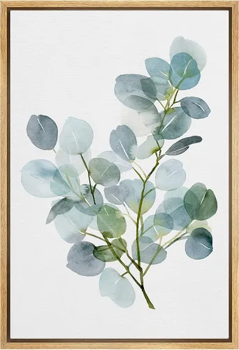 Vista 17 de SIGNWIN Lienzo enmarcado para pared, acuarela verde, bosque, helecho, planta, naturaleza, ilustraciones de área silvestre, arte moderno, rústico