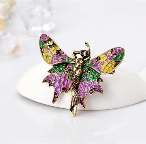 Vista 8 de Kovolala nuevos broches de mujer, mariposa hada micro incrustado broches de circón, alfileres de ropa de alas de bailarín de alta gama, broches